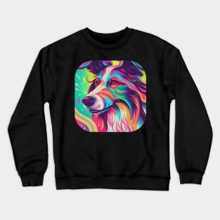 Happy Colorful Abstract Borzoi Crewneck Sweatshirt